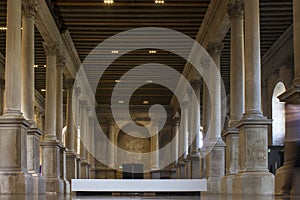 Interiors of the historical venue Scuola Grande della Misericordia in Venice, after its restoration