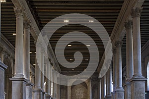 Interiors of the historical venue Scuola Grande della Misericordia in Venice, after its restoration