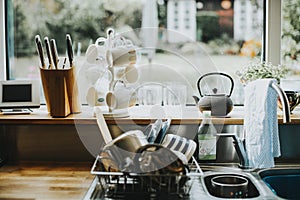 Interiors of a homely kitchen photo
