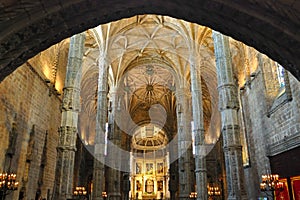 Interiors of Jeronimos Monastery, Lisbon photo