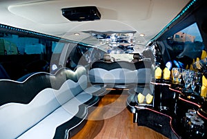 Interiors of a limousine