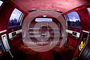 Interiors of limousine