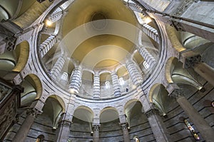 Interiors of Pisa Baptistry, Pisa, Italy