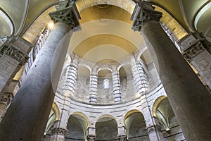 Interiors of Pisa Baptistry, Pisa, Italy