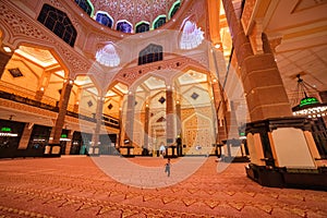 Interiors putra mosque, putrajaya, malaysia architecture