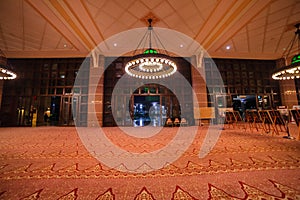 Interiors putra mosque, putrajaya, malaysia architecture