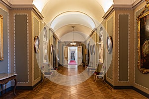 Interiors of royal halls in Christiansborg Palace in Copenhagen Denmark