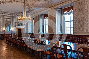 Interiors of the royal halls in the Christiansborg Palace in Copenhagen, Denmark