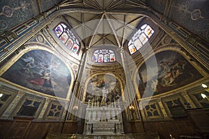 Interiors of Saint Eustache church, Paris, France