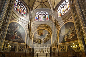 Interiors of Saint Eustache church, Paris, France