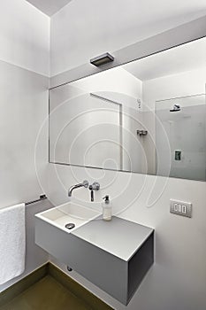 Interiors shots of a modern bathroo