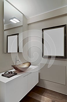 interiors shots of a modern bathroom