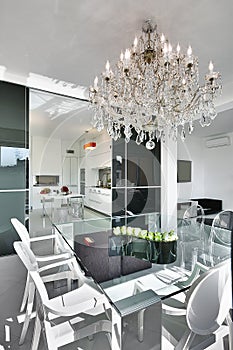 Interiors shots of a modern dining room