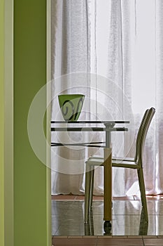 Interiors shots of a modern dining room photo