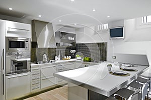 Interiors shots of a modern kitchen