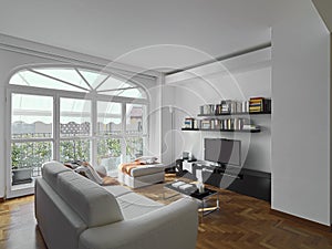 interiors shots of a modern living room photo
