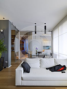 .interiors shots of a modern living room i photo