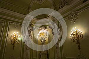 The interiors of the Yusupov Palace in St. Petersburg, Russia.