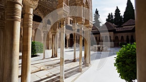 Interiour Court with Lions of Nasrid Palace at Alhambra