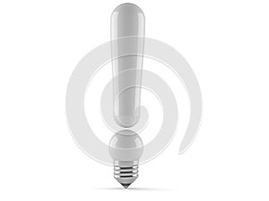 Interjection light bulb concept photo