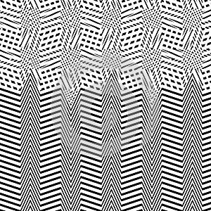 Interlace, interlocking lines. Curve, flex intersecting lines grid, mesh. Interweaved waving, zig-zag lines. Combined, merging