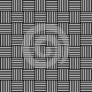 Interlace pattern with alternating squares with lines