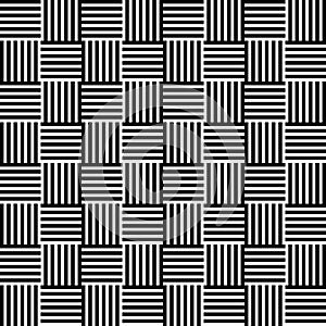 Interlace pattern with alternating squares with lines