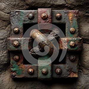 Seamless medieval window grille interlace prepared as tile, clean loops for repeatable patterned