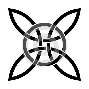 Celtic quad knot with interlaced circle, Celtic form of a cross