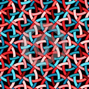 Interlacing tapes on black background seamless pattern photo