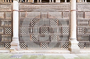 Interleaved wooden decorations Arabisk facade, Mosque of Amir Al-Maridani photo