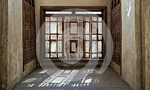 Interleaved wooden window Mashrabiya photo