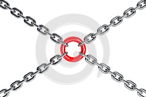 Interlinked chrome chains in cross