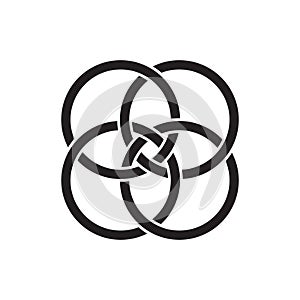 Interlinked circles in monochrome. Unity and connection concept. Intersecting rings design. Vector illustration. EPS 10. photo