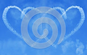 Interlinking Skywriting Hearts photo