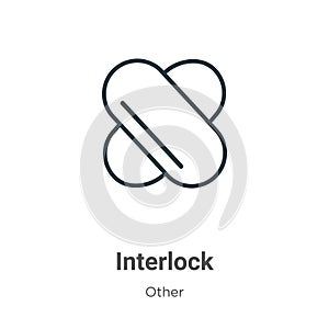 Interlock outline vector icon. Thin line black interlock icon, flat vector simple element illustration from editable other concept