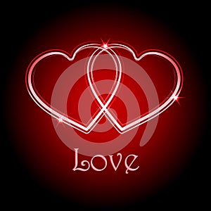 Interlocked love hearts background photo