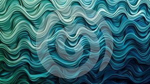 Interlocked patterns resembling crashing waves with a gradient of cool blues and greens. photo