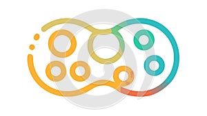 Interlocking Abstract Geometric Shapes in Continuous Chain, vector design Generative AI