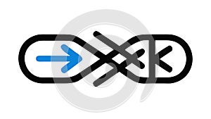 Interlocking Arrows Abstract Network, Connectivity and Flow Icon, vector design Generative AI