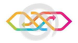 Interlocking Arrows Abstract Vector Icon, Connection Flow, vector design Generative AI