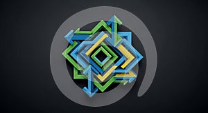 Interlocking arrows form a geometric pattern