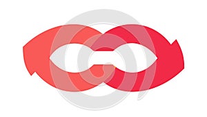 Interlocking Arrows Loop Icon, Continuous Process Symbol, vector design Generative AI