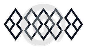 Interlocking Black Rhombus Vector Pattern, vector design Generative AI