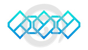 Interlocking Blue Geometric Frames, Modern Abstract Pattern, vector design Generative AI