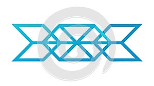 Interlocking Blue Geometric Hexagon Pattern, Abstract Modern Design, vector design Generative AI