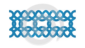 Interlocking blue geometric pattern, a versatile decorative border element. vector design Generative AI