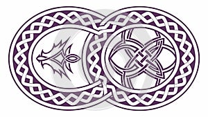 Interlocking Celtic Knot Infinity Symbol Vector, Eternal Connection Design, vector design Generative AI