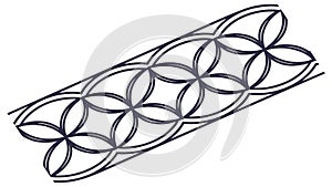 Interlocking chain geometric pattern in elegant line art, vector design Generative AI