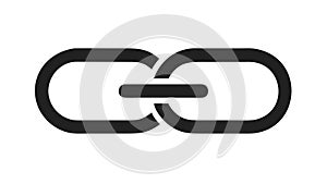 Interlocking Chain Link Outline Icon for Connection or URL, vector design Generative AI